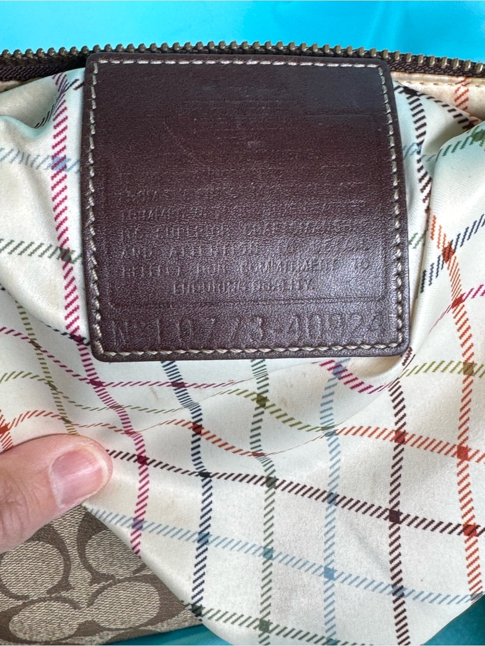 Coach Signature Canvas Crossbody Bag in Brown with Red Logo - Picture 6 of 7